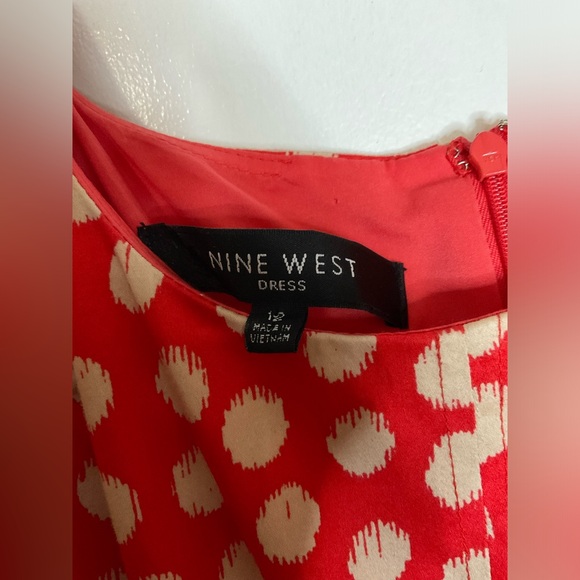 Nine West red white polkadot midi sleeveless dress size 12 - Picture 3 of 6